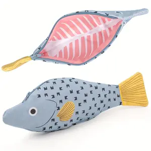 Fish Shaped Pencil Case, 1 Count Cute Fish Design Pencil Bag, Creative Pencil Case, Stationery Storage Bag, Gift for Students
