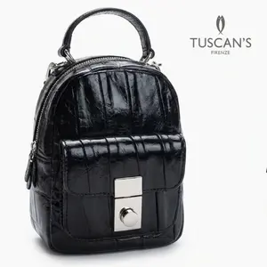 Women's Mini Backpack Handbag | Fashionable Oval Leather Shoulder Bag/