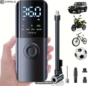 Portable Tire Inflator Air Compressor, 2X Faster Inflation, 150PSI Air Pump For Car Tire, Cordless Tire Inflator With 4000mAh Battery, Pressure Gauge