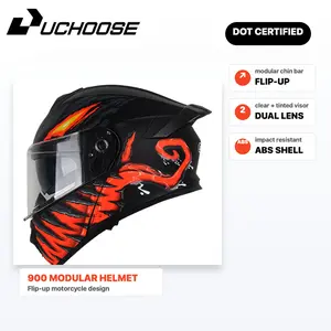 model 900 Motorcycle facelift helmet with adjustable chin and dual lenses, large tail wing that can be installed with Bluetooth earphones, versatile and cool, suitable for both men and women, and a boyfriend's preferred gift