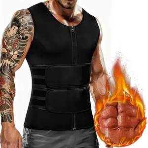 Men's Neoprene Waist Trainer Sauna Suit Shirt, Gym & Exercise Compression Vest,Workout Top Body Shaping Sports Clothing