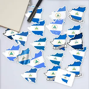 Stickers Pack 20 Pcs Nicaragua Bottle Vinyl Flag Guitar Waterproof Water Map Skateboard Colorful  Bike Luggage Laptop Aesthetic Bumper Car
