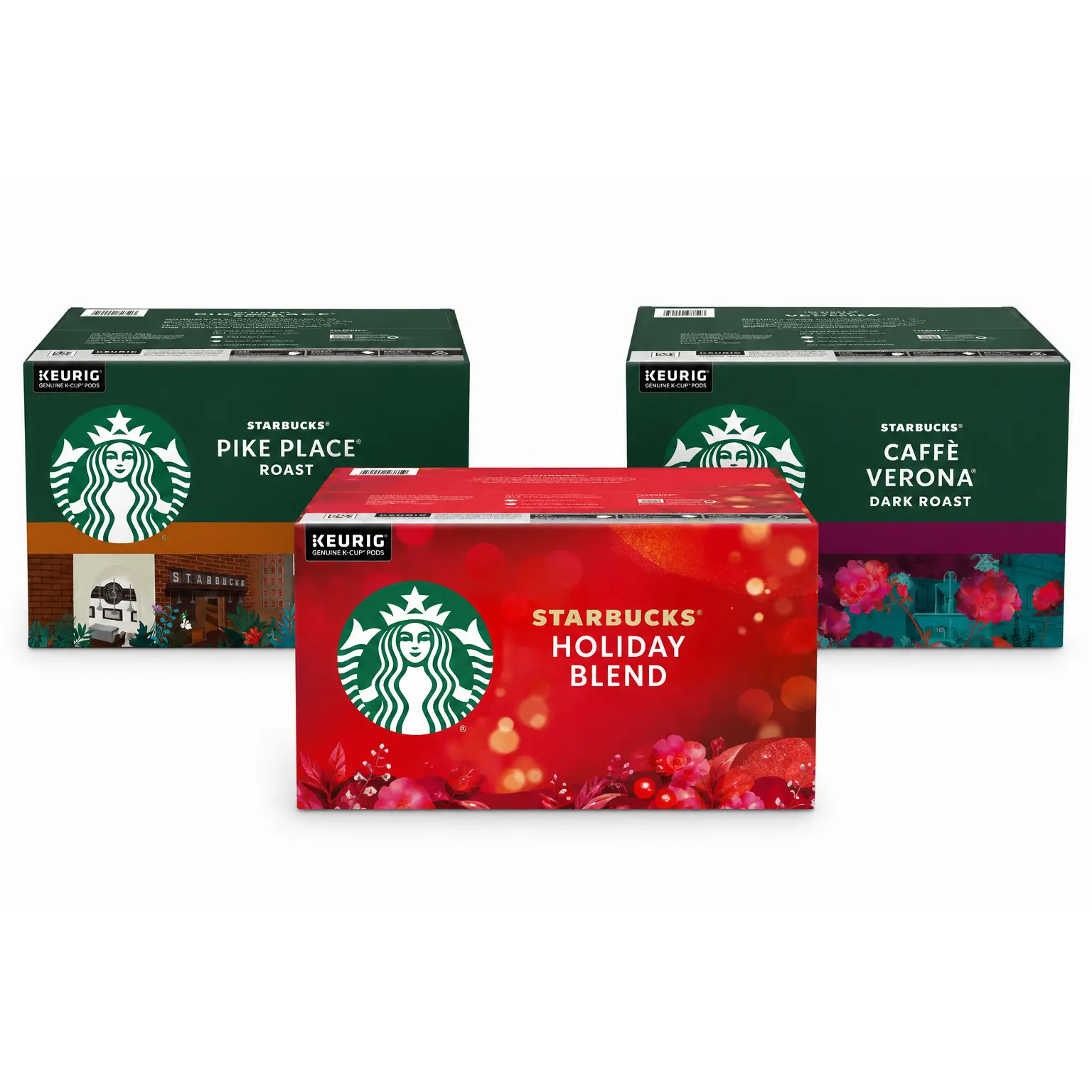 Starbucks Coffee Keurig K-Cup Pods Variety Pack, 72 Count, Medium Roast, Dark Roast & Seasonal Blend, 100% Arabica Coffee, Compatible with Keurig Brewers