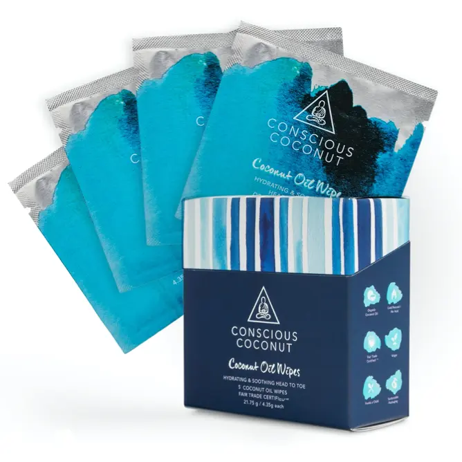 Coconut Oil Wipes (Travel 5-Pack)