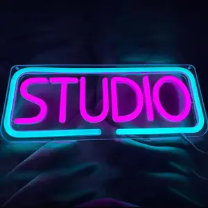 Studio Neon Lights, Music LED Sign Lamp, USB Powered Dimmable Vibrant Glowing Sign, Ideal for Recording Studio, Music Studio, Party, Club, Podcast Wall Decoration Gift