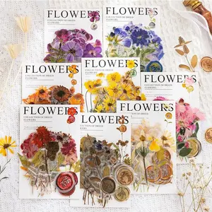 Dried Flower Sticker Pack with Vintage Plant Design, 320pcs  Retro DIY Scrapbook Stickers for Journals and Craft Projects, Decorative Stickers