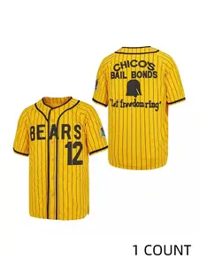 Men's V Neck Baseball Tops, Breathable Short Sleeve Pullover Uniform for Training & Competition, Embroidered Design Baseball Top for Men, Jersey Shirts, Sports Top