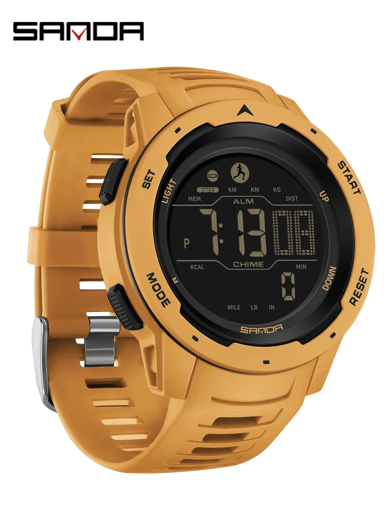 Men's Sporty Digital Watch, Fashionable Digital Watch with Digital Display, Waterproof Multifunctional Climbing Watch for Men, Quartz Watches