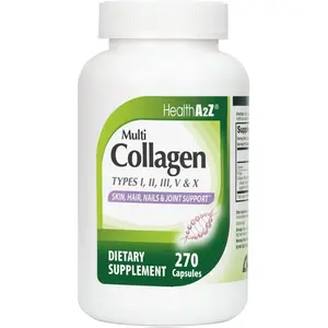 HealthA2Z® Multi Collagen Pills | 1735 mg | 270 Collagen Capsules | Types I, II, III, V & X | for Healthy Skin, Hair, Nails & Joint Support