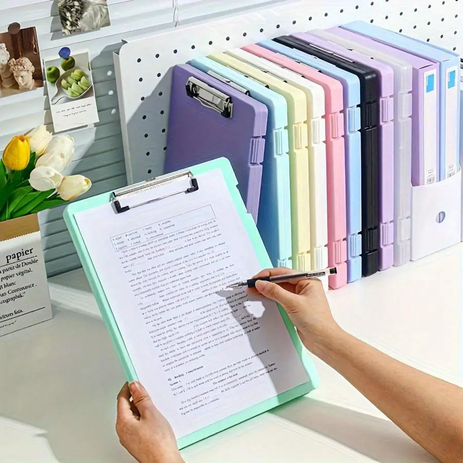 Large-Capacity Acrylic Multi-Functional Document Folder & Storage Box with Clipboard - for Office, School & Home Use File Organizer, Documents Organizer