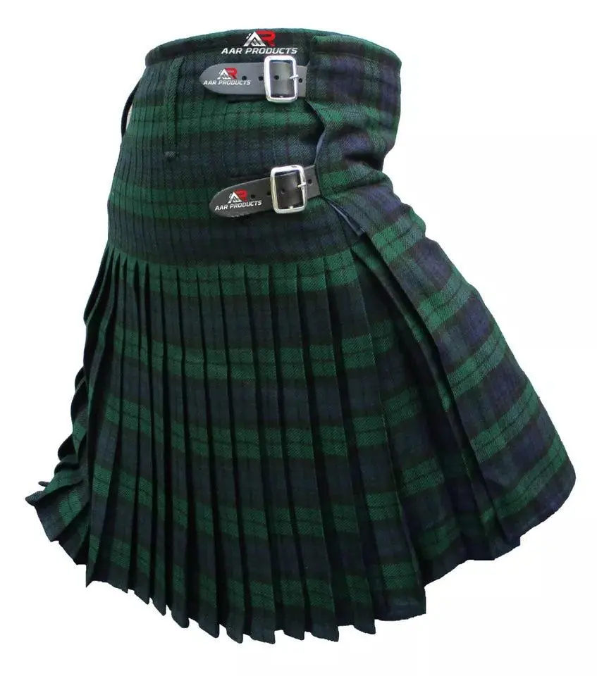 Men’s Scottish Tartan Kilt Traditional Highland Wear Leather Menswear