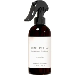 Home Ritual  Odor Eliminator Spray - Furniture Deodorizer Spray & Bathroom Odor Eliminator for Home - Essential Oil Air Freshener - 4oz, Fresh Linen
