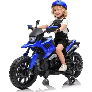 6v Motorcycle for Kids, Ride on Motorcycle with Traning Wheels, Headlight & Music, 2-5mph Adjustabled Speed Electric Bike for Kids，Electric Toddler Bike for Child As The Gift