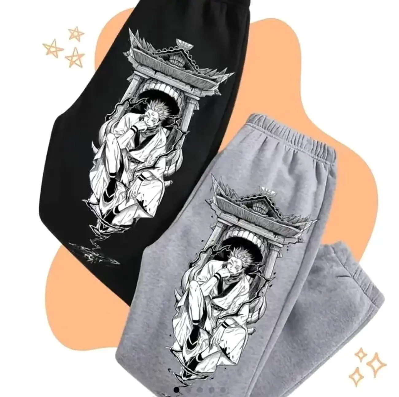 Retro Vintage Ryomen Sukuna Collection Jujutsu #Kaisen Anime Sweatpants, gift for friend, for women , Cotton Graphic Casual Sweatpants 2