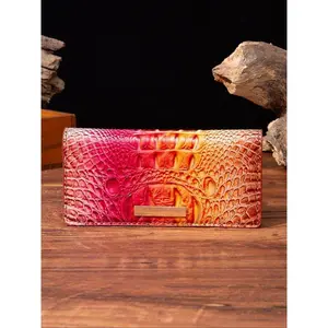 Random Crocodile Pattern Wallet, Casual Fold Wallet for Women, Trendy All-match Wallet for Birthday Gift