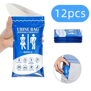12pcs Disposable Urine Bag Unisex Portable Emergency Urine Bag and vomit bag 800ml Contains water-absorbing gel beads Suitable for travel  camping  traffic jams  pregnant women and patients
