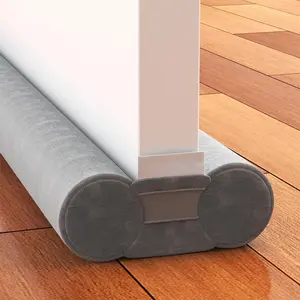Door Draft Stopper for Bottom of Door, 36 Inch Under Draft Air Noise Light Blocker 30"- 36" Double Side Soundproof Sweep Filler Seal Gap up to 1.7" for  Patio Sliding Door Guard, Grey