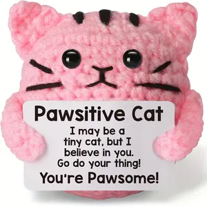 Mini Cute Crochet Cat Kit, DIY Handmade Animal Craft, Emotional Companion Gift for Graduation & Birthdays, Perfect for Knitting Enthusiasts