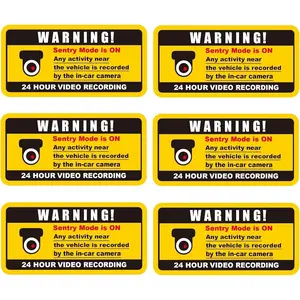 (Set of 6) in  Camera Recording  Stickers 4x2 Inch,Anti-,Traceless Adhesive Design Video and Audio Recording Stick on The Inside or Outside of The  Window