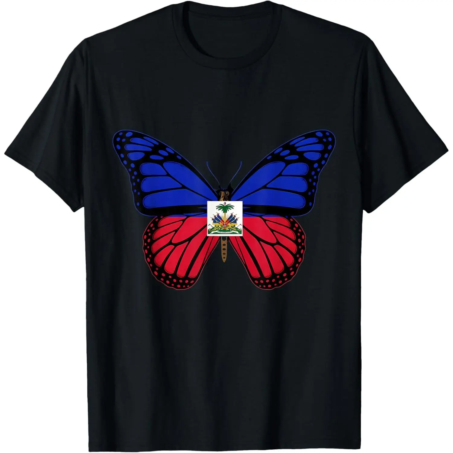 Women's 100% Cotton Short-Sleeve Round Neck Casual Streetwear Graphic Haiti Flag Haitian Roots T-Shirt