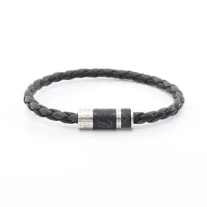 Pre-owned Louis Vuitton Canvas Small Leather Goods Bracele Braid It Monogram Eclipse Stainless Steel PVC Bracelet