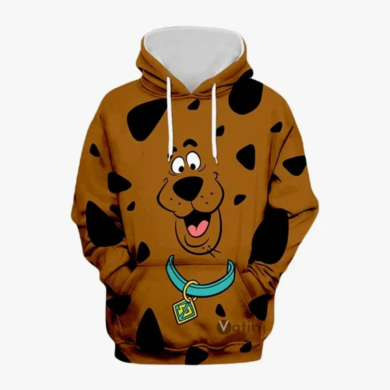 Scooby Doo Hoodie Scooby Doo Face Fur Pattern T-Shirt Brown Unisex S-5XL
