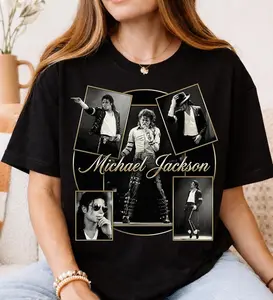 [Sale Up To 50%] King of Pop Halftone Pop Star Tee, Michael Jackson Retro Icon T-Shirt, , MJ Music T-Shirt for Fans, Gift for Him, Gift for Her