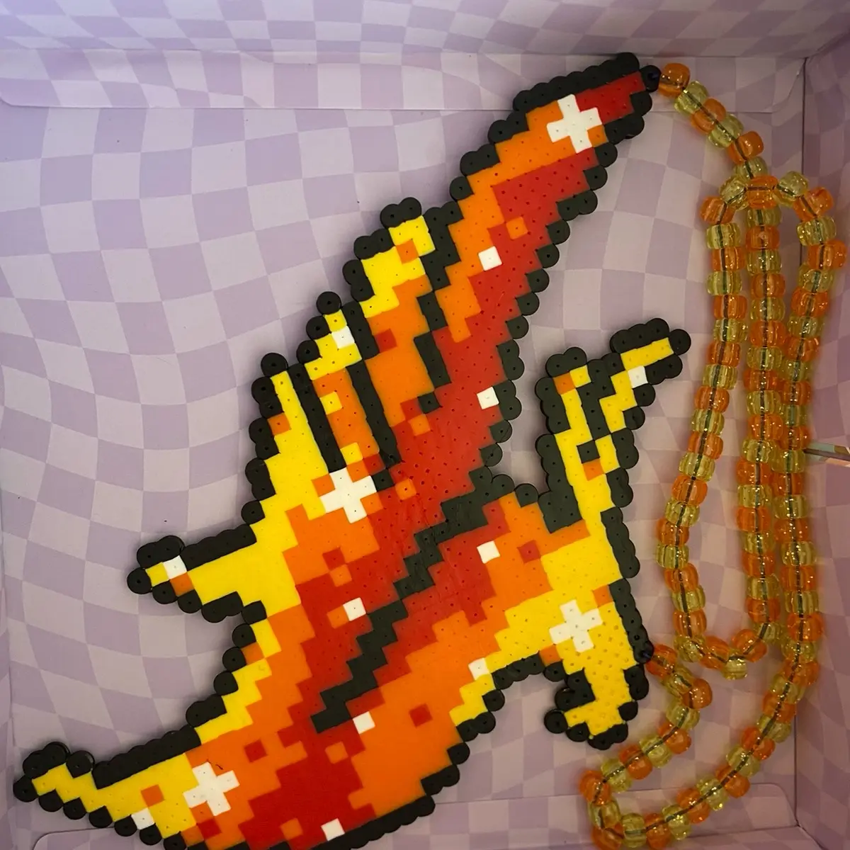 Illenium Rave Kandi Necklace – Large Perler in Yellow, Orange & Red