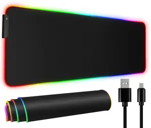 31.5x12" RGB Pro Gaming MousePad - IPX4 Splash-Proof PU Leather w/Quad-Stitched Edge & HyperGlide Surface Father's Day Gifts for PC/Console/Streaming 500K Tested