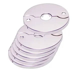 Floor and Ceiling Plate Cover Split Flange Replacement and Repair Kit Fits 1/2 Inch IPS Galvanized Pipe or 3/4 Inch Copper Pipe Chrome Finish Pack of 6