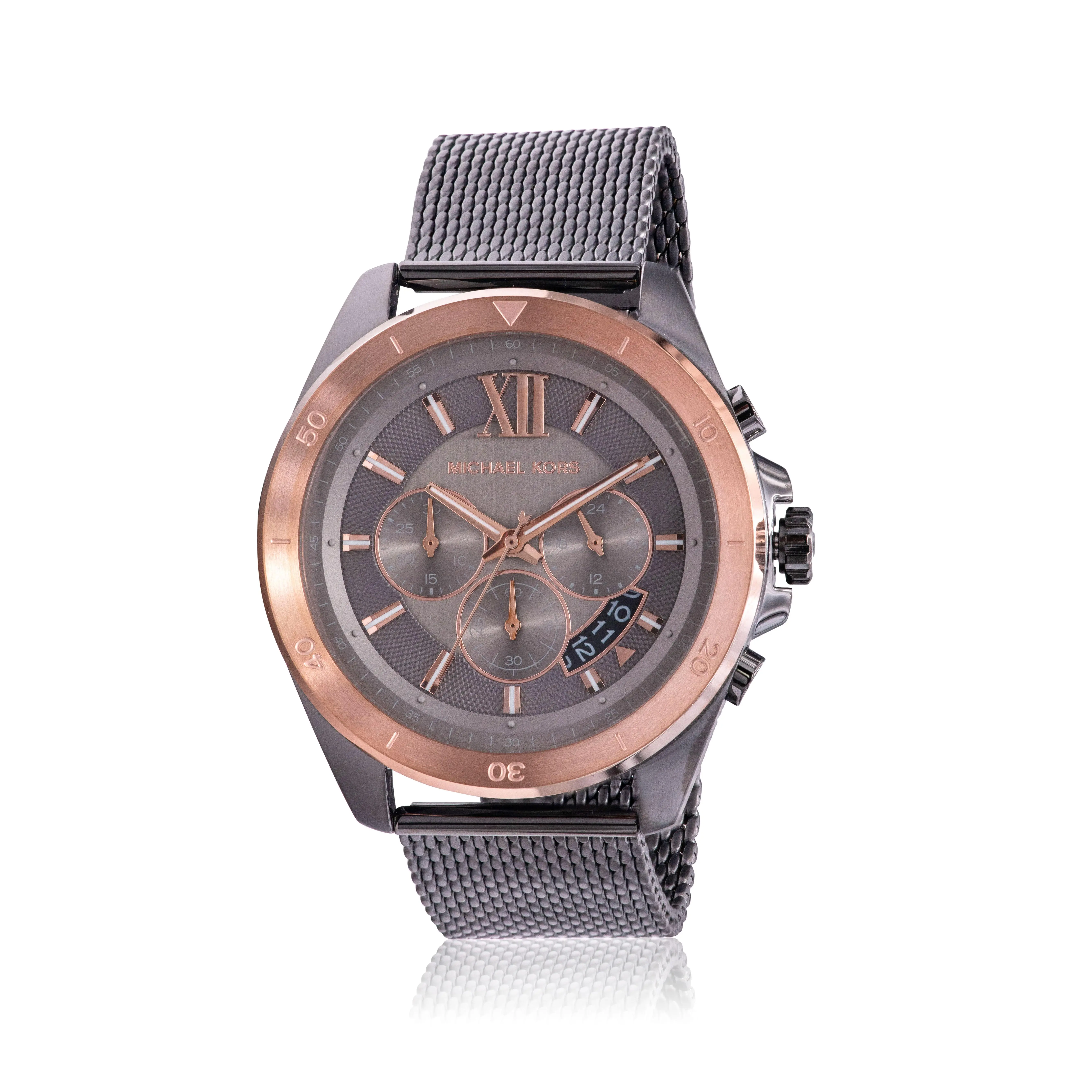 Michael Kors Brecken Gunmetal Stainless Steel Mesh Mens Watch MK8868