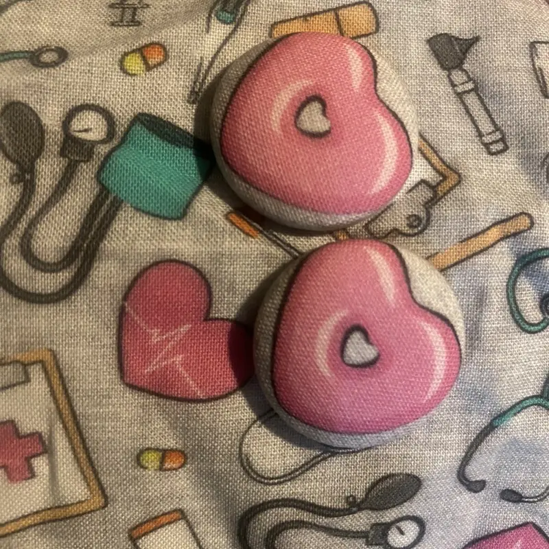 Handcrafted fabric button earrings
