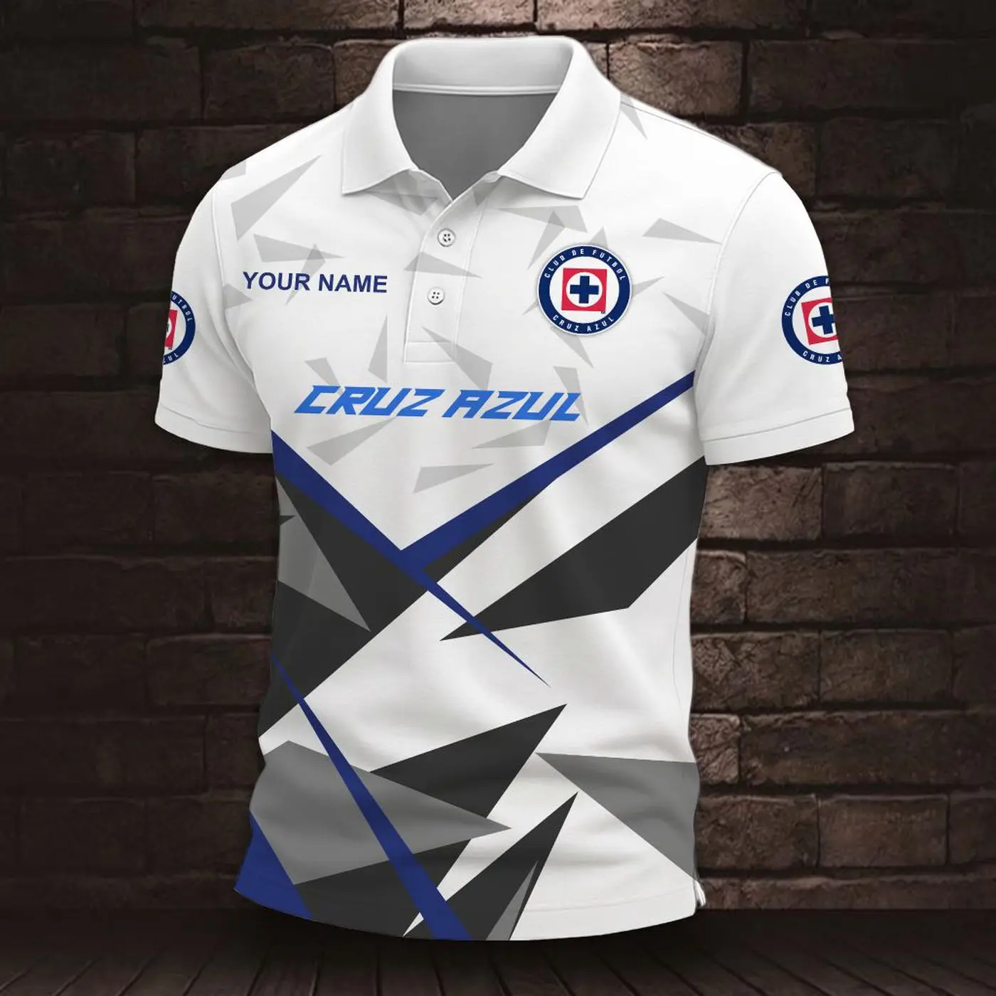 LIGA MX Cruz Azul Personalized Name Multi Color Polo ST2605