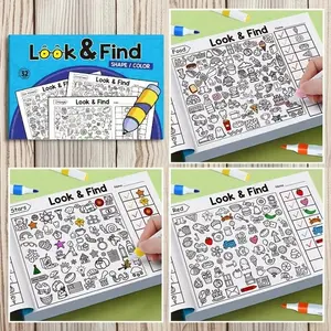 Interactive Find-And-Match Coloring Book for Kids Aged 3+, 800+ Images, Preschool Learning Activities, High Resolution Print, Christmas Gift