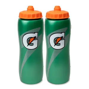 Gatorade Water Bottle with Squeeze Lid - 32oz, 2 Pack Drinkware Wide Mouth Washable