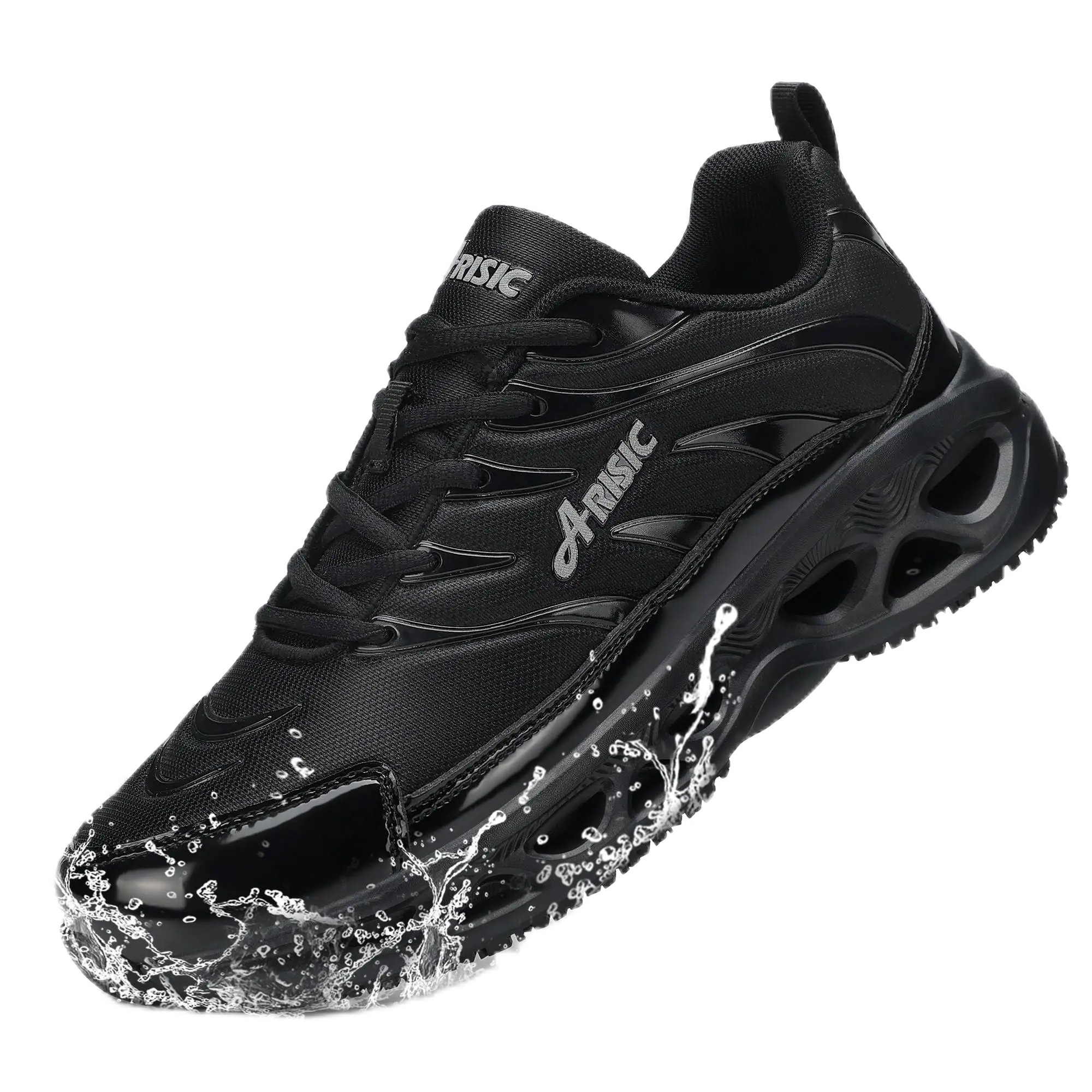 Non-slip waterproof sneakers for men and women, work shoes chef catering service shoes comfortable black