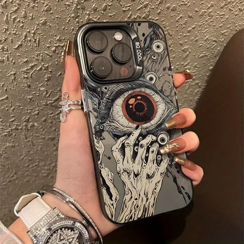 Horror Devil Eye Pattern Smartphone Case for iPhone 17 Pro Max,16 Plus,15,14,13,12,11,Air E - Shockproof,Anti-Scratch,Durable PC Back Protective Cover for Handheld Cellphone Devices with Enhanced Protection