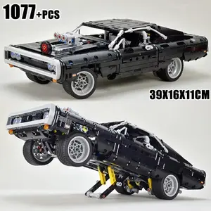 New technology Dodge Charger racing building blocks Moc model Assembly bricks Fast and Furious Toys for kids Holiday toys Boys B
