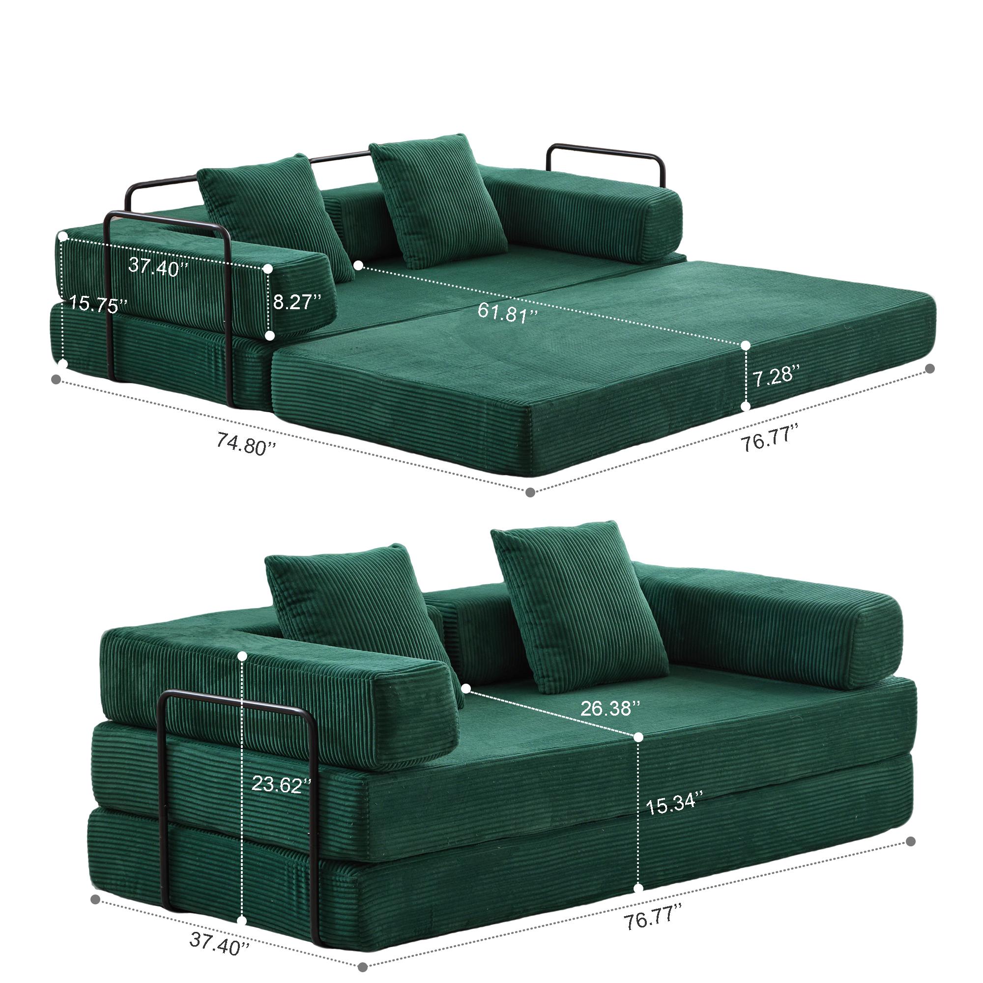 New Multiple Covers Available Cloud Floor Sofa Bed High-Quality Convertible Comfy Corduroy Fabric, Premium Sponge Padding, Multi-Functional Floor Sofa.