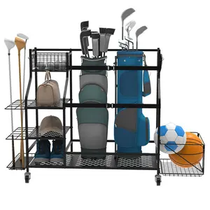 golf garage organization and storage,women men golf bag sports equipment ball boxing bag toy outdoor shed shelving wall mounted stand attachment   golf garage organization and storage