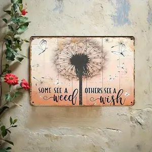 Dandelion Design Metal Sign, Vintage Dandelion Wall Art, Wall Decor for Home Living Room Bedroom, Outdoor Decor, Garden Decor, Ornaments