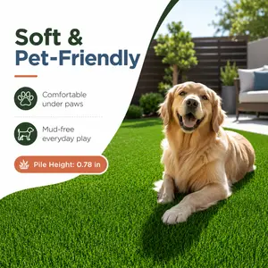 7*20FT Artificial Grass 0.78in Thick Dense Synthetic Lawn, Heavy Duty Artificial Grass Turf, Pet Safe Fake Grass for Dogs, Backyard Outdoor Mat, No Mowing Waterproof UV Resistant