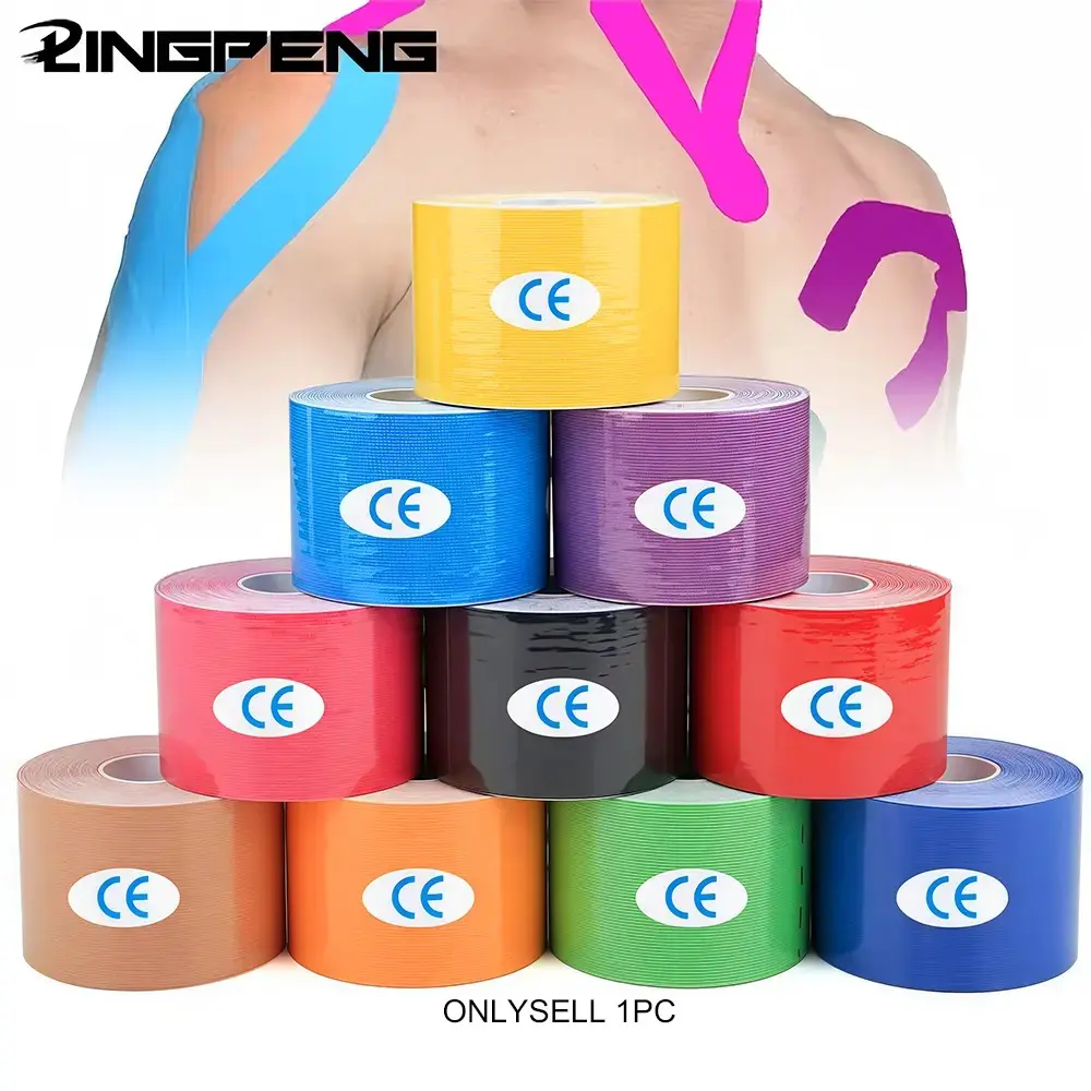 Kinesiology Tape, 5cm X 5m Elastic Water Resistant Kinetic Kinesiology Tape, Sports Tape for Knee Shoulder Muscle, Elastic Athletic Tape, Gymnastics Tape