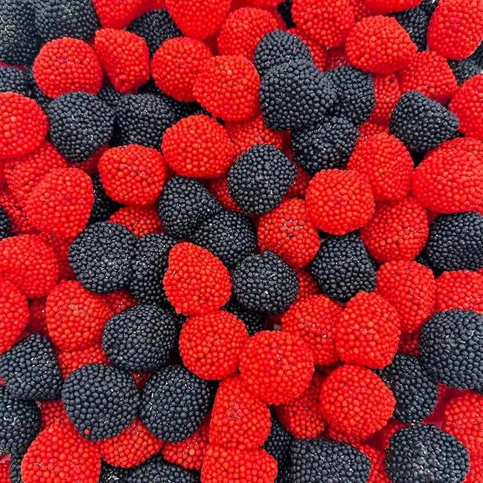 Berries Gummy Candy Bulk 2 lb Bag Red & Black Raspberry and Blackberry Gummies Soft Chewy Crunchy Candy Mix for Candy Buffets Dessert Toppings Party Favors Gift Bags Movie Nights & Snacking