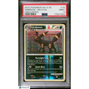 2010 Pokemon Heartgold & Soulsilver Undaunted Umbreon-Rev. Foil #10 PSA 9 MINT