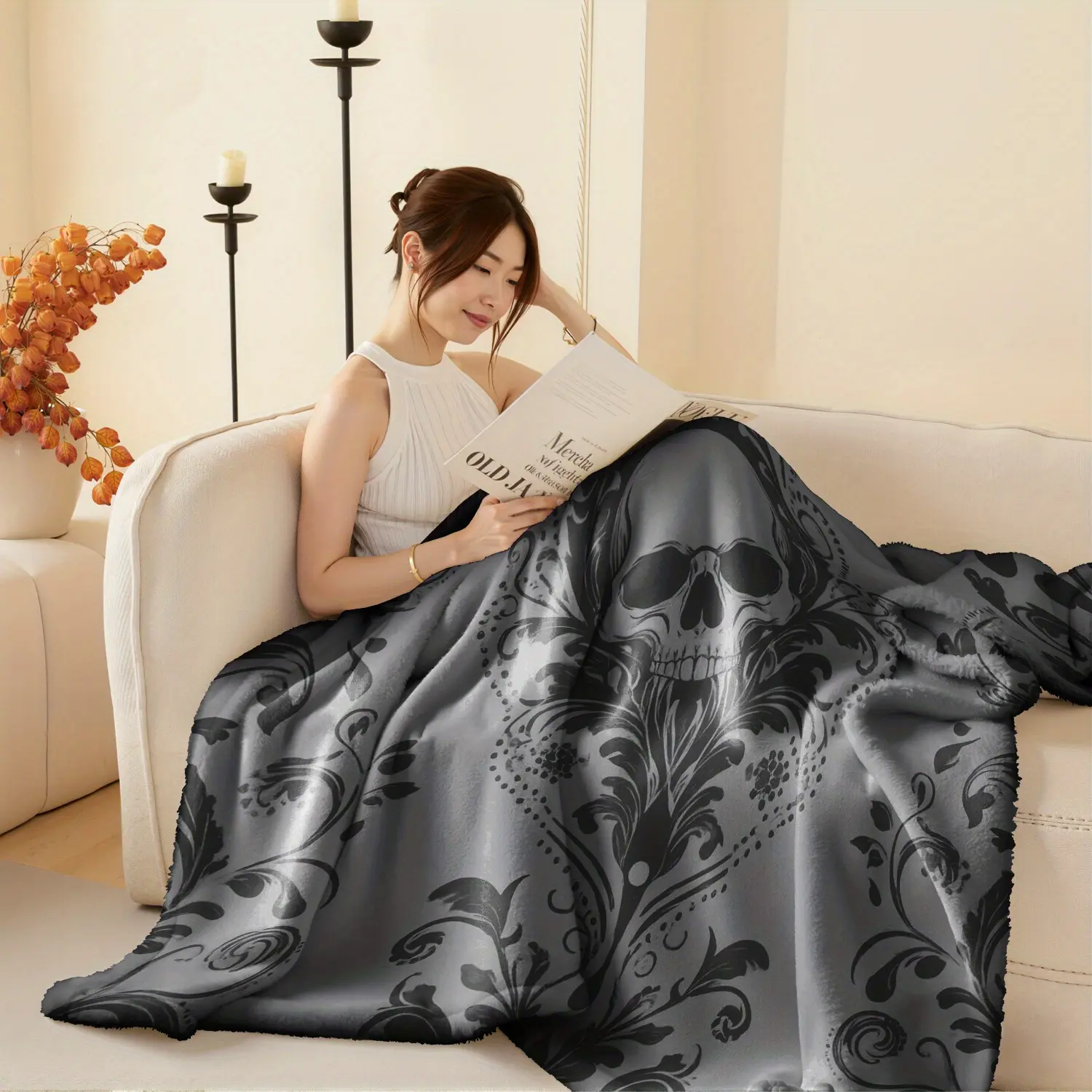 Ultra-Soft Flannel And Milk Fleece Blanket, 300GSM Anti-Static All-Season Blanket Suitable for Bed, Sofa, Couch, And Office Use. This Lightweight Warm Throw Is Perfect for Travel, Camping, And Home Decoration