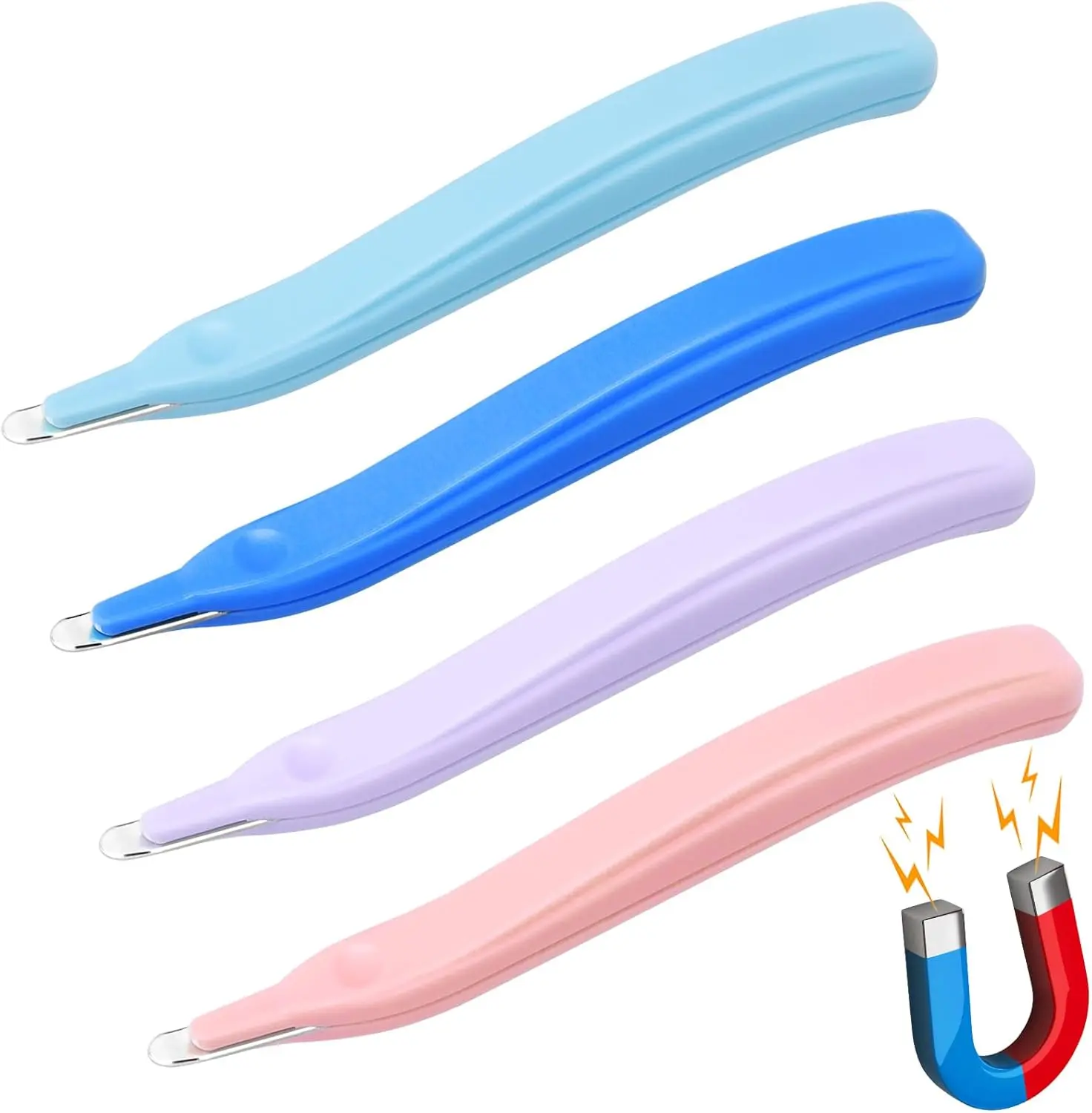 4 Pack Magnetic Staple Remover Tools, Professional Stapler Removers Staple Puller Remover for Classroom, Multicolored Stapler Remover Tool Staple Remover Stick for Home School Office