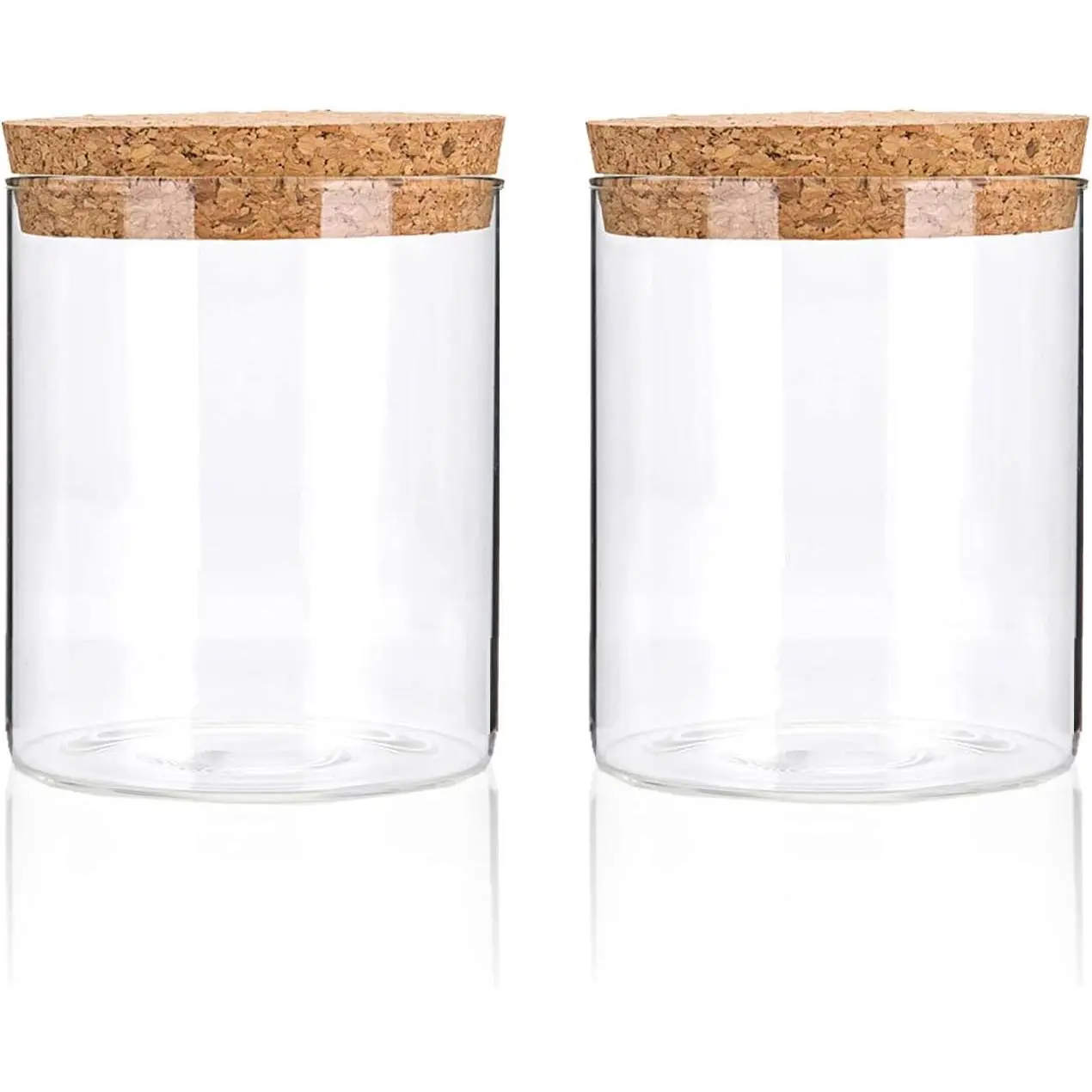 2PCS Glass Jars With Airtight Lids, Candy Jars With Cork Lids, Food Storage Containers, Clear Jars, For Tea, Coffee, Spice, Candy, Kitchen Gadgets, Kitchen Accessories, Valentine's Day Gifts Party Supplies - Home Improvement. Utensils Canister