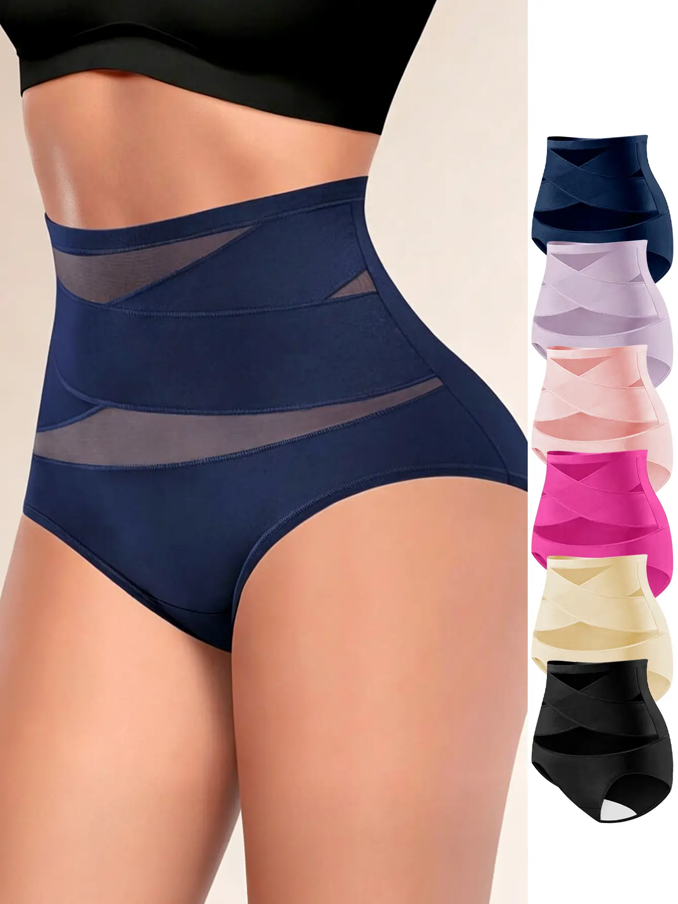 Women’s high-waisted tummy control butt-lifting shaping shorts, 100% cotton crotch,seamless minimalist skin-friendly fabric, comfortable basic women’s shapewear shorts, women’s underwear, suitable for pairing with dresses/skirts. waist tranier Body Shaper