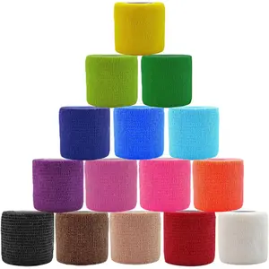 15 Pack Self Adhesive Bandage Wrap 2 Inch x 5 Yards Self-Adherent Elastic Cohesive Wrap Non-Woven Breathable Bandage,Vet Wrap for Stretch Athletic, Sports, Wrist, Ankle (Mix),